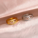 Load image into Gallery viewer, Skyrim Sea Wave Stainless Steel Ring