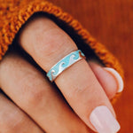 Load image into Gallery viewer, Lost Lady Reversible Enamel Wave Ring Set