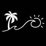 Load image into Gallery viewer, Palm Tree Waves sun sticker