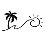 Load image into Gallery viewer, Palm Tree Waves sun sticker