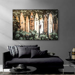 Load image into Gallery viewer, Hawaii Surfboard fence in a garden Canvas Print