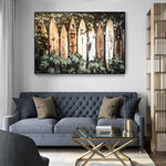 Load image into Gallery viewer, Hawaii Surfboard fence in a garden Canvas Print