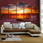 Load image into Gallery viewer, HD PRINTED ORANGE SUNSET 5 PIECE CANVAS