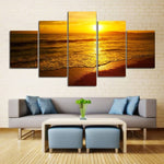 Load image into Gallery viewer, HD PRINTED SUNSET AT THE SEA 5 PIECE CANVAS