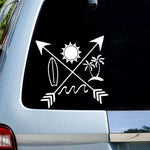 Load image into Gallery viewer, Surfing, Palm Tree, Wave Sticker