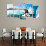 Load image into Gallery viewer, HD PRINTED SURFING UNDER GREAT WAVE 5 PIECE CANVAS - Surf Sun Sea
