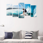 Load image into Gallery viewer, HD PRINTED SURFING UNDER GREAT WAVE 5 PIECE CANVAS - Surf Sun Sea