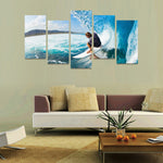 Load image into Gallery viewer, HD PRINTED SURFING UNDER GREAT WAVE 5 PIECE CANVAS - Surf Sun Sea