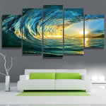 Load image into Gallery viewer, HD PRINTED PERFECT WAVE 5 PIECE CANVAS - Surf Sun Sea