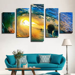 Load image into Gallery viewer, HD PRINTED SEA OF WAVE SURFING 5 PIECE CANVAS - Surf Sun Sea