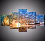 Load image into Gallery viewer, HD PRINTED ADORABLE OCEAN WAVES 5 PIECE CANVAS - Surf Sun Sea