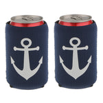 Load image into Gallery viewer, 2pcs Nautical Anchor neoprene soda Can sleeve