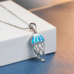 Load image into Gallery viewer, Blue Fire Opal Jellyfish Necklaces