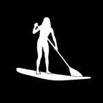 Load image into Gallery viewer, Lady Stand Up Paddle Board Car Sticker