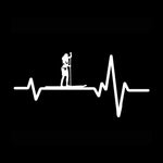 Load image into Gallery viewer, Heart Beat Line Girl Paddle Board Sticker