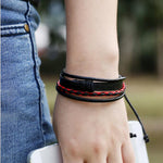 Load image into Gallery viewer, Cool Leather Surfing Waves Bracelet - Surf Sun Sea