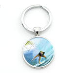 Load image into Gallery viewer, Surfing key Ring - Key Chain - Surf Sun Sea