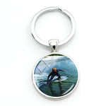 Load image into Gallery viewer, Surfing key Ring - Key Chain - Surf Sun Sea