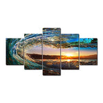 Load image into Gallery viewer, HD PRINTED OCEAN WAVE PORTRAIT 5 PIECE CANVAS - Surf Sun Sea