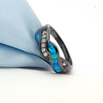 Load image into Gallery viewer, Black Wave Cocktail Ring for Women - Surf Sun Sea