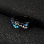 Load image into Gallery viewer, Black Wave Cocktail Ring for Women - Surf Sun Sea