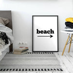 Load image into Gallery viewer, Black and White Beach Canvas