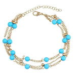 Load image into Gallery viewer, Multi-Layer Turquoise Bead Anklet