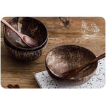 Load image into Gallery viewer, Natural healthy log coconut shell bowl set