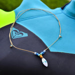 Load image into Gallery viewer, Surfboard shape shell graved necklace - Surf Sun Sea