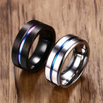 Load image into Gallery viewer, 8MM Black Titanium Ring For Men Women - Surf Sun Sea