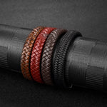 Load image into Gallery viewer, Stainless Steel Braided Leather Bracelet - Surf Sun Sea