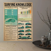 Vintage Surfing Knowledge Canvas Poster