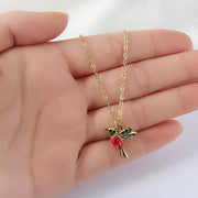 Vintage Crystal Hummingbird Necklace