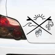 Sun Ocean Slipper Palm Sticker