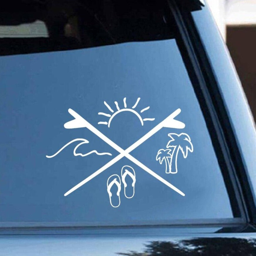 Sun Ocean Slipper Palm Sticker