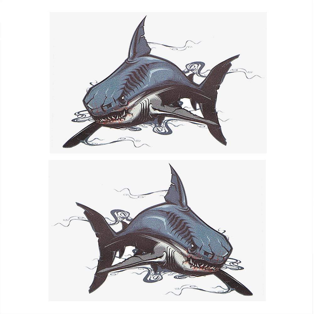 2Pcs/Set Savage Shark Car Stickers - Surf Sun Sea