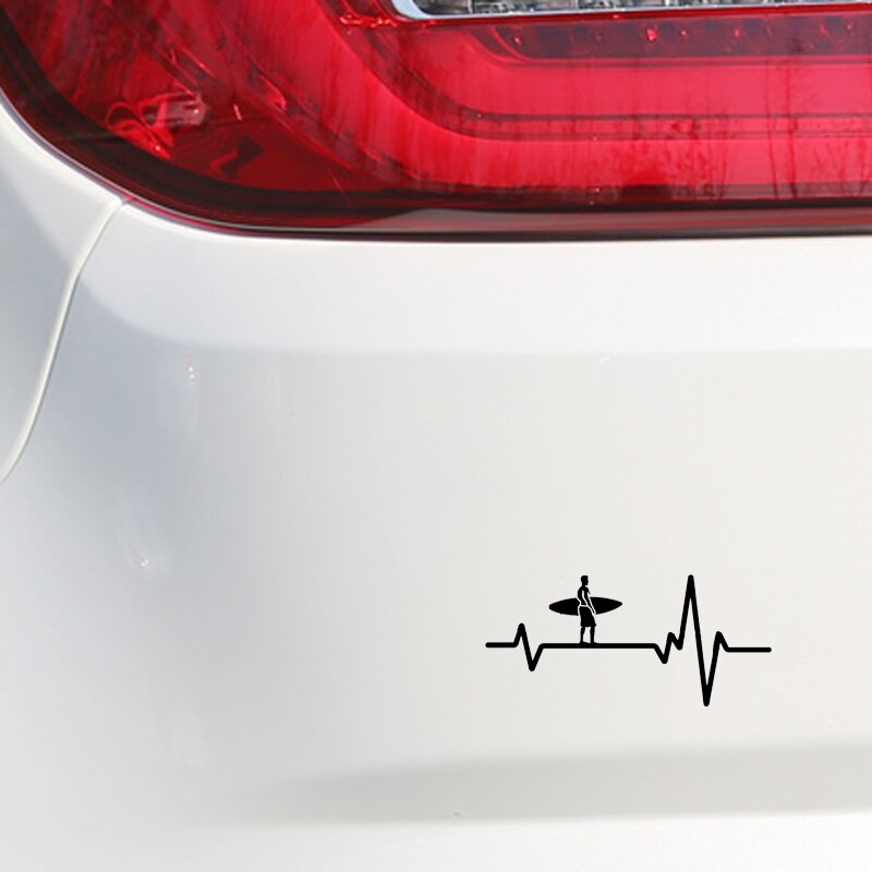 My heart beat for surfing sticker