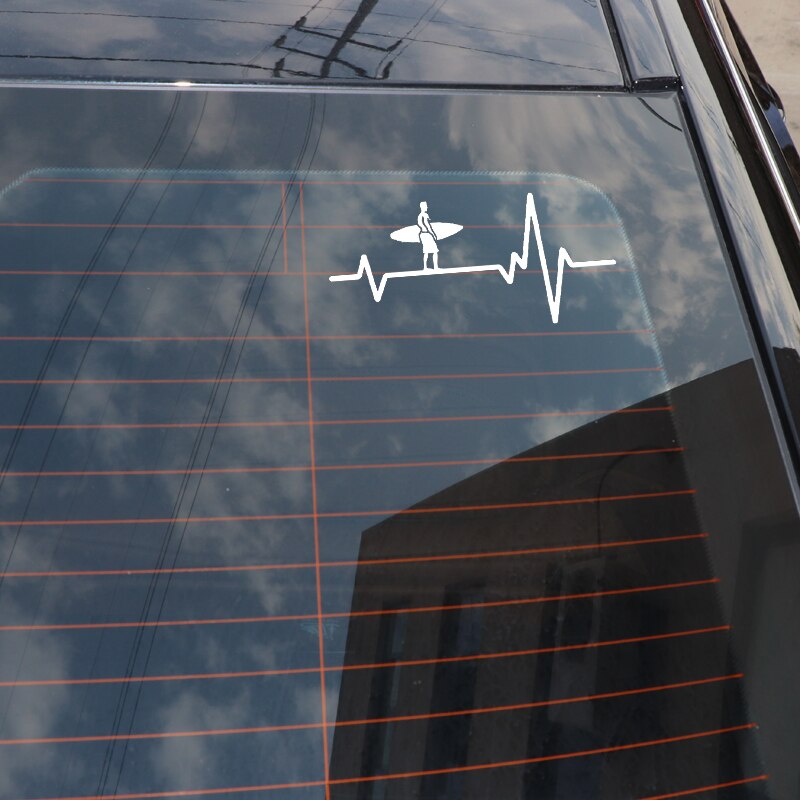 My heart beat for surfing sticker