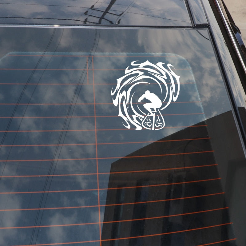 Fire Surfing Car Sticker