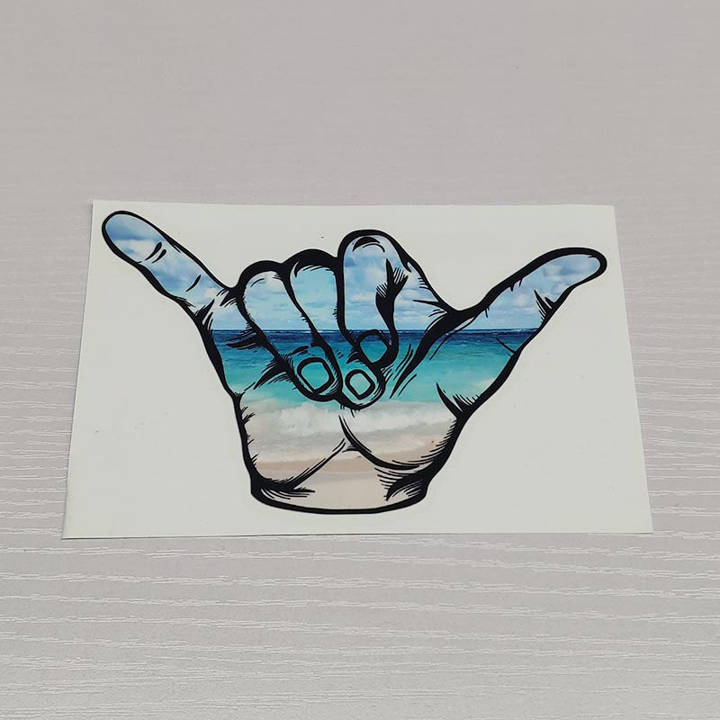 Shaka Hawaii hang loose sticker