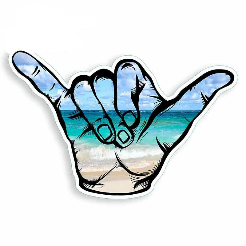 Shaka Hawaii hang loose sticker