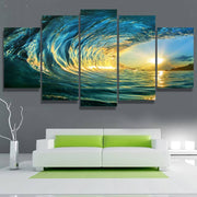 HD PRINTED PERFECT WAVE 5 PIECE CANVAS - Surf Sun Sea
