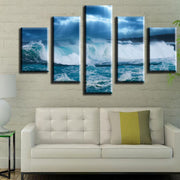 HD PRINTED SEA WAVE 5 PIECE CANVAS - Surf Sun Sea