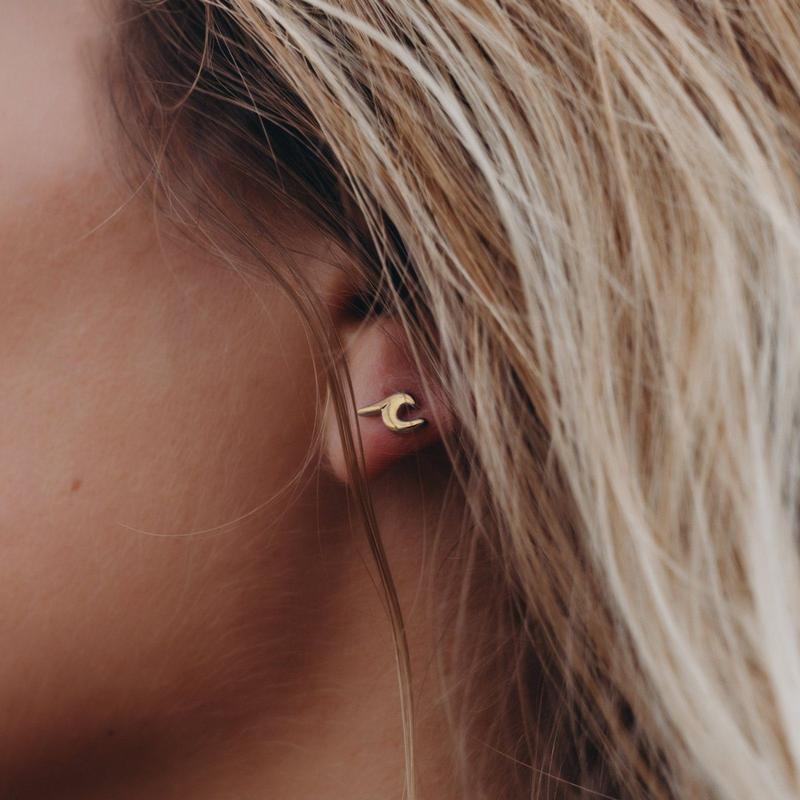 Beach Wave Stud Earrings