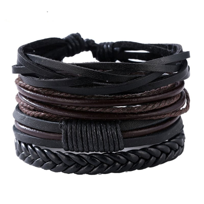 Classic Multi-Wrap Leather Bracelet - Surf Sun Sea