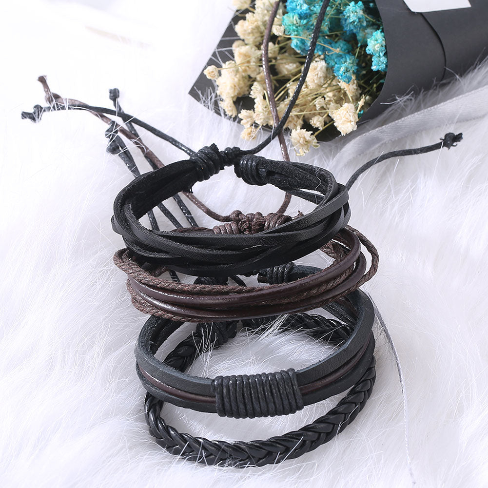 Classic Multi-Wrap Leather Bracelet - Surf Sun Sea