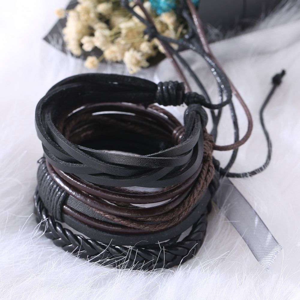 Classic Multi-Wrap Leather Bracelet - Surf Sun Sea