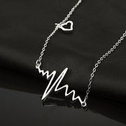 New 2018 Fashion Cute EKG Heart Beat Pendant Necklace - Surf Sun Sea