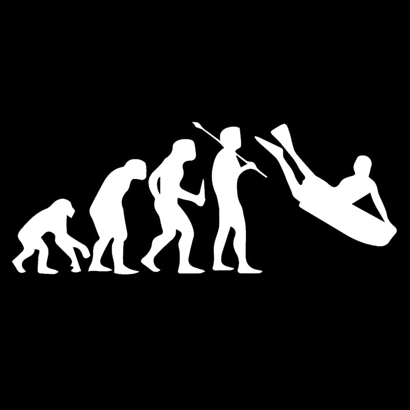 Human Bodyboard Evolution Sticker - Surf Sun Sea