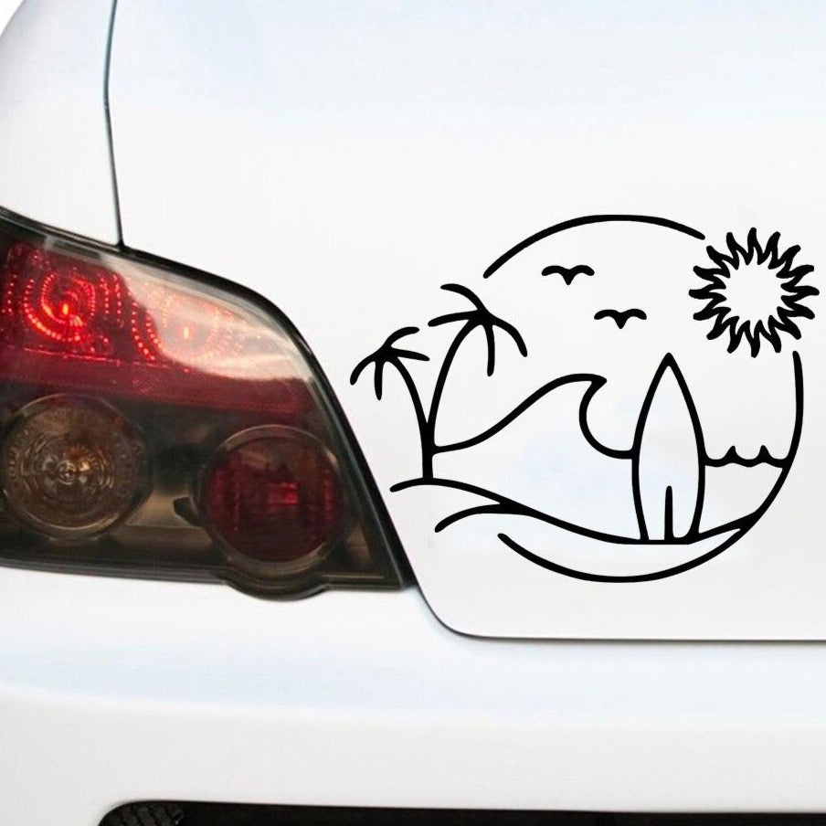Tropical Ocean Beach Sticker